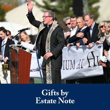 A man giving a speech. Links to Gifts by Estate Note